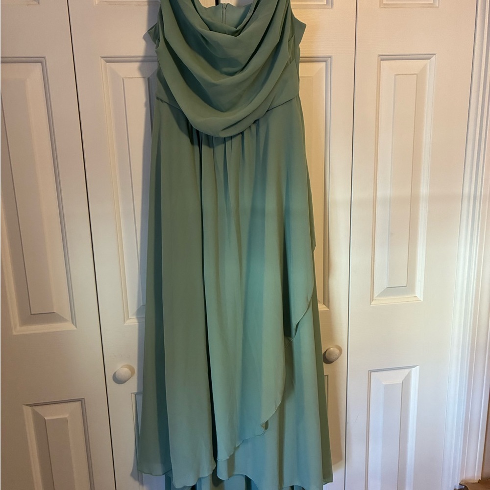 Azazie Mint High Low Dress